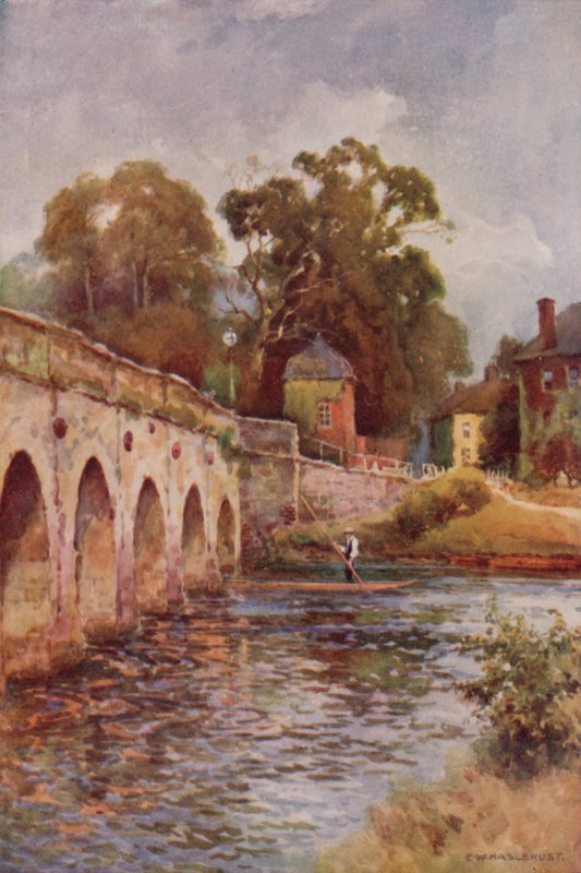Ponte Clopton, Stratford-on-Avon (lito a cores) de Ernest William Haslehust