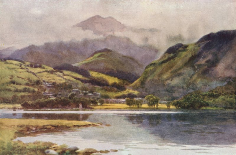 Lago Coniston (lito colorido) de Ernest William Haslehust