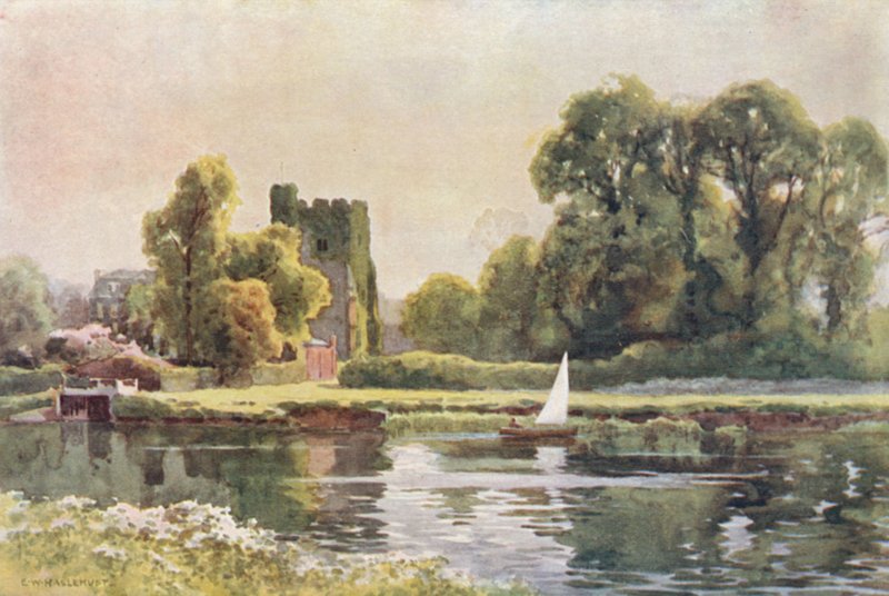 Cookham Church (lito colorido) de Ernest William Haslehust