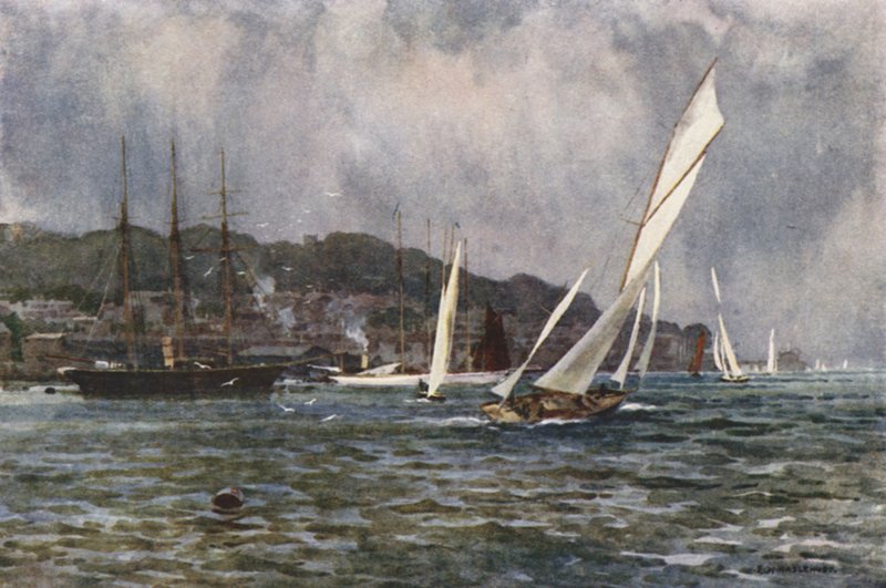 Cowes (lito colorido) de Ernest William Haslehust
