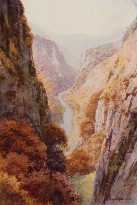Dovedale (lito colorido) de Ernest William Haslehust