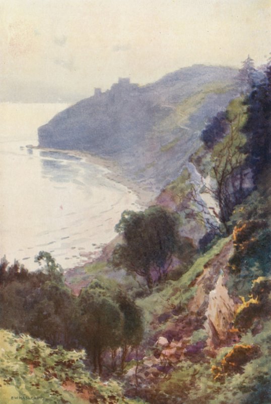 Baía de Durlston, Swanage (cor litho) de Ernest William Haslehust
