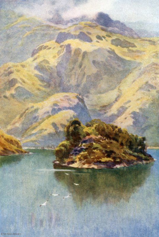Ilha de Ellen, Loch Katrine (lito colorido) de Ernest William Haslehust