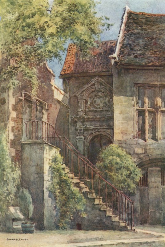 Entrada para o Salão de Banquetes, Mansão do Rei (lito a cores) de Ernest William Haslehust