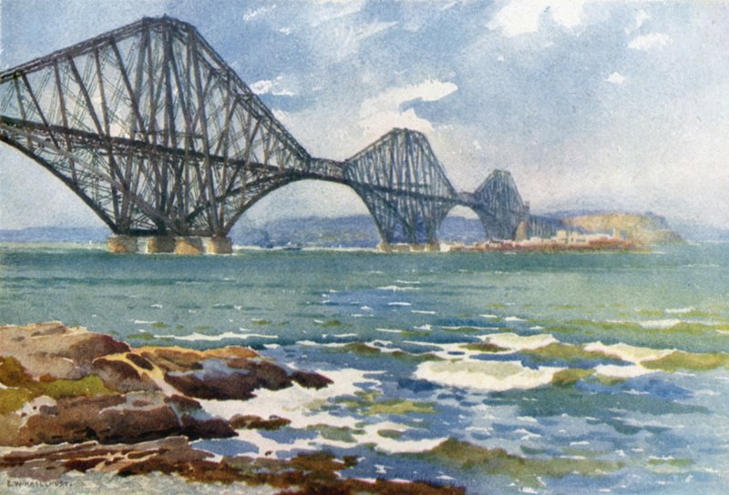 Ponte Forth e Costa de Fife (cor litho) de Ernest William Haslehust