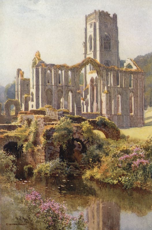 Abadia das Fontes (lito a cores) de Ernest William Haslehust