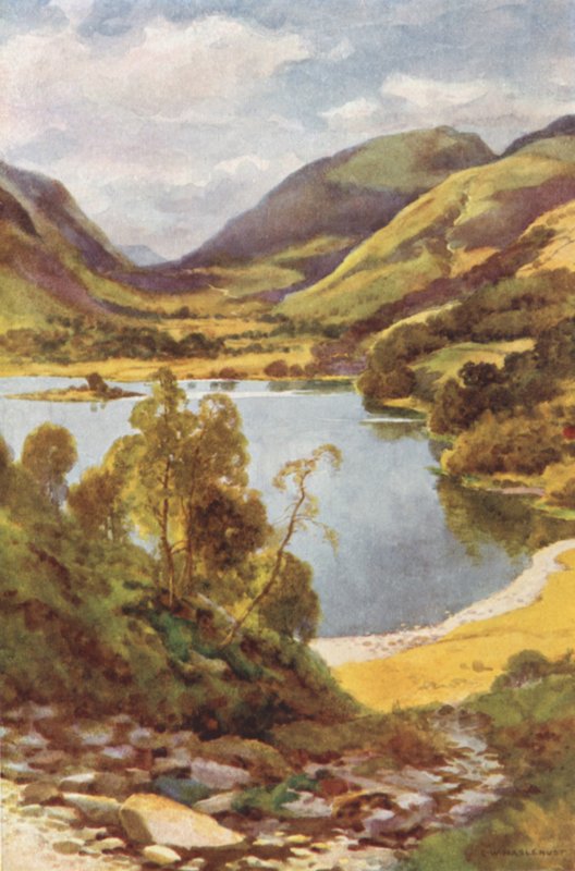 Grasmere de Loughrigg (lito colorido) de Ernest William Haslehust