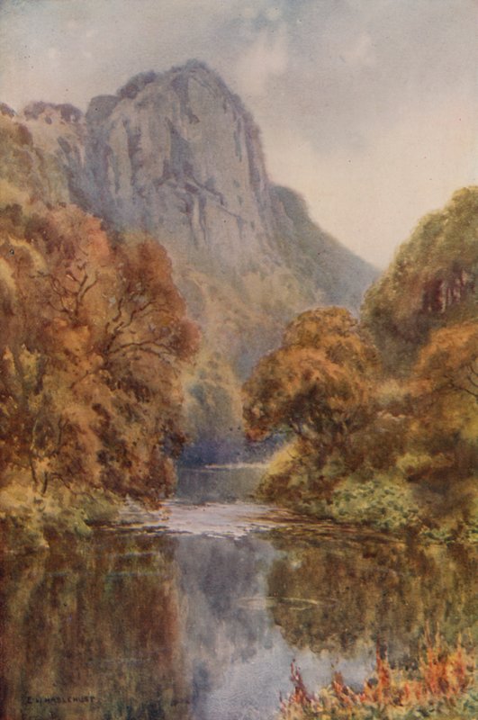 High Tor, Matlock (lito colorido) de Ernest William Haslehust