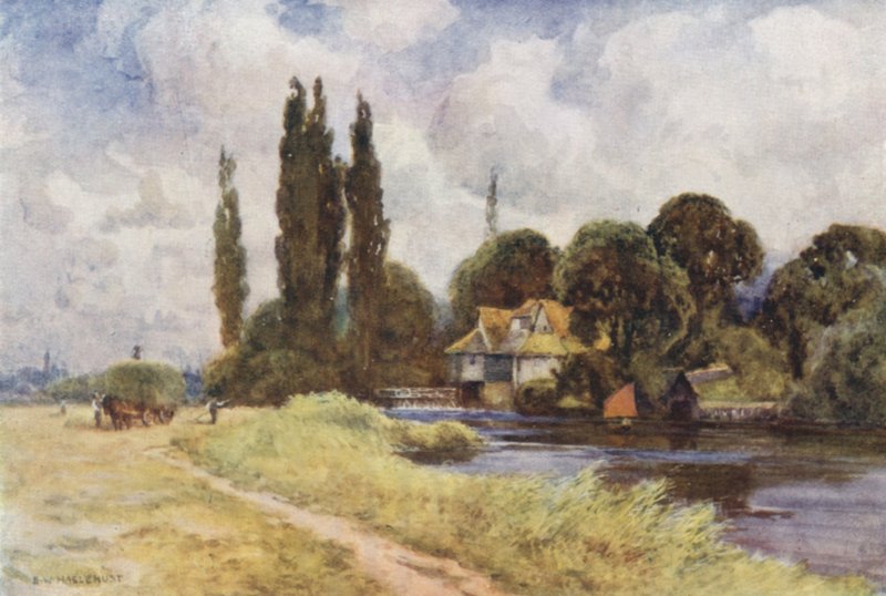 Moinho Iffley (cor litho) de Ernest William Haslehust