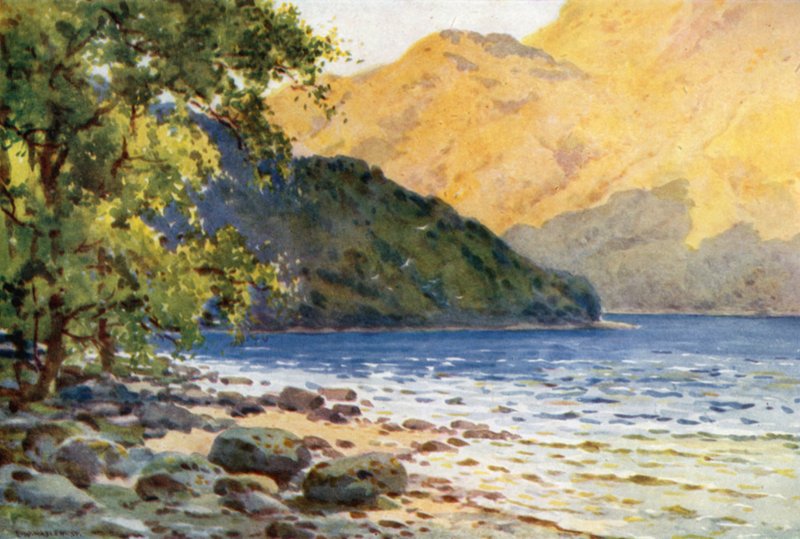 Inverbeg: Em Loch Lomond, oposto a Rowardennan (lito colorido) de Ernest William Haslehust