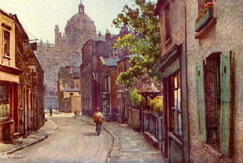 Lancelot Place, Knightsbridge (lito colorido) de Ernest William Haslehust