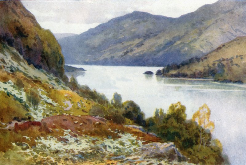 Loch Lomond de Inversnaid (lito colorido) de Ernest William Haslehust
