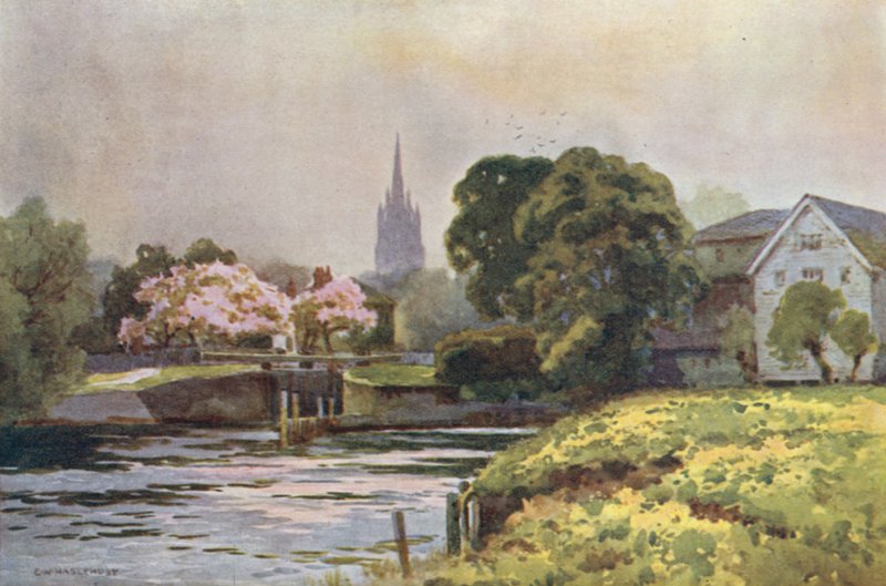 Marlow Lock (lito colorido) de Ernest William Haslehust
