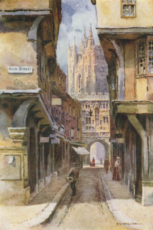 Mercery Lane (cor litho) de Ernest William Haslehust