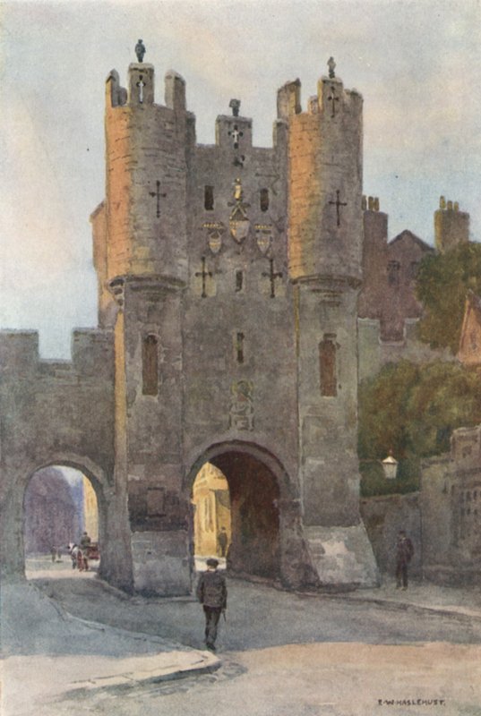 Barra Micklegate (lito a cores) de Ernest William Haslehust