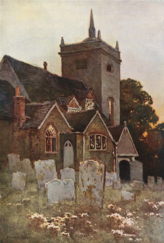 Igreja de Minstead (lito a cores) de Ernest William Haslehust