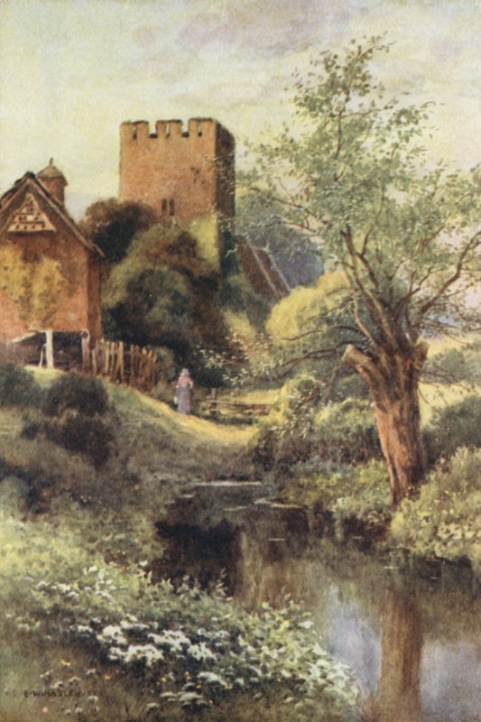 Igreja de Monnington (cor litho) de Ernest William Haslehust