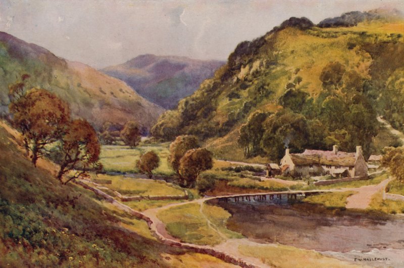 Monsal Dale (lito colorido) de Ernest William Haslehust
