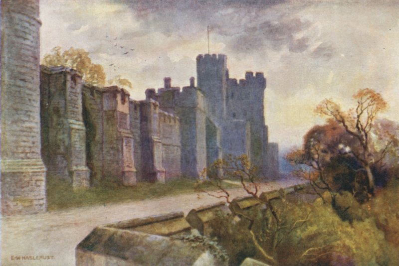 North Terrace e Winchester Tower (lito a cores) de Ernest William Haslehust