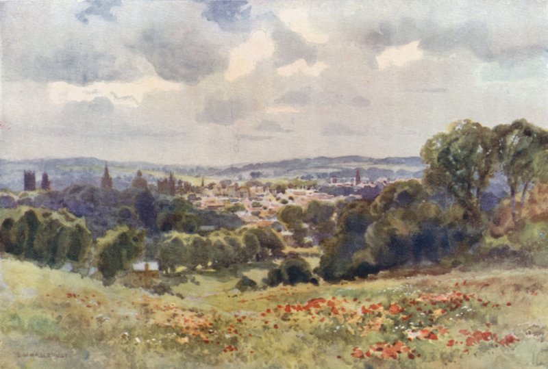 Oxford de Headington Hill (cor litho) de Ernest William Haslehust
