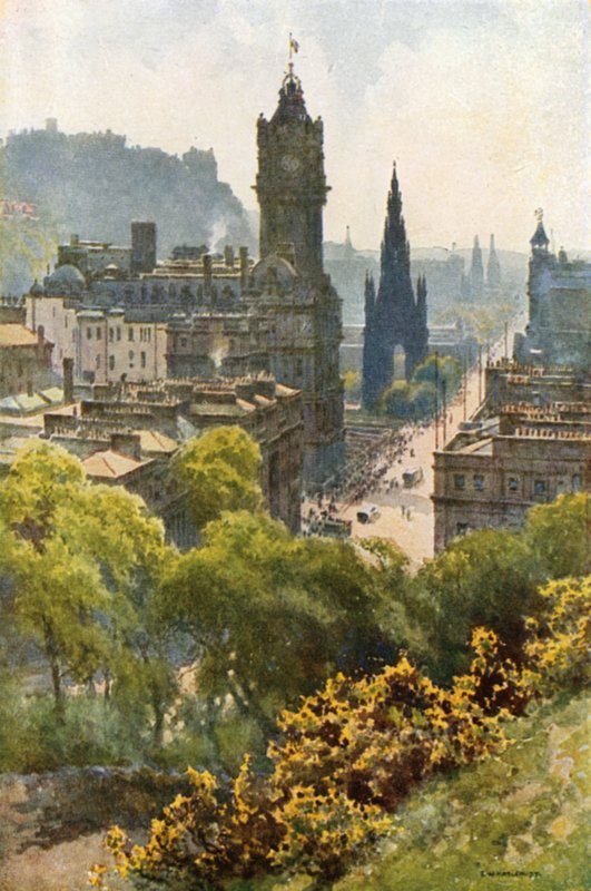 Rua Princes de Calton Hill (cor litho) de Ernest William Haslehust