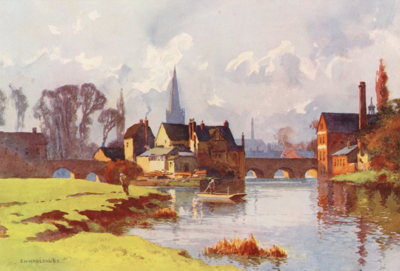 Rio Tamisa: Abingdon (litografia a cores) de Ernest William Haslehust