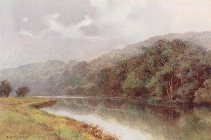 Rio Tamisa: Cliveden Woods (litografia a cores) de Ernest William Haslehust