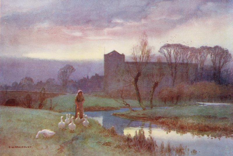 Rio Tamisa: Dorchester (litografia a cores) de Ernest William Haslehust