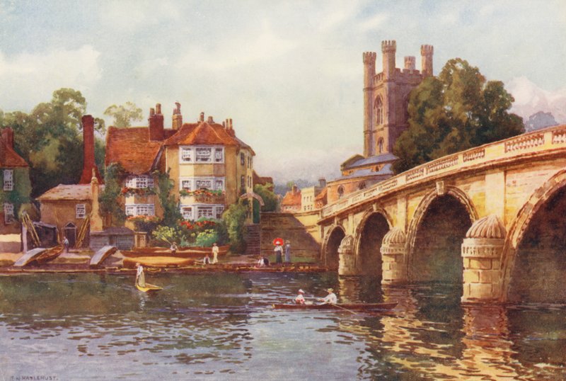 Rio Tamisa: Ponte de Henley (litografia a cores) de Ernest William Haslehust