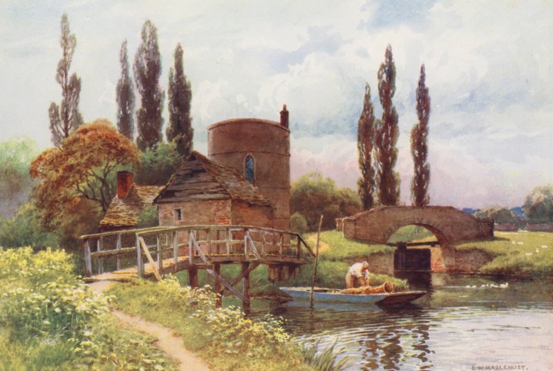 Rio Tamisa: Inglesham Round House (litografia a cores) de Ernest William Haslehust