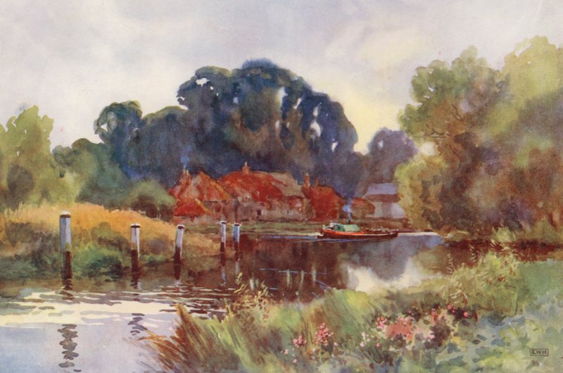 Rio Tamisa: Pangbourne (litografia a cores) de Ernest William Haslehust