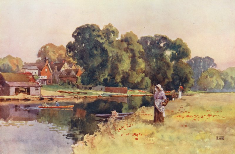 Rio Tamisa: Wargrave (litografia a cores) de Ernest William Haslehust
