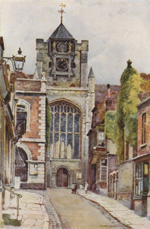 Rye Church (lito a cores) de Ernest William Haslehust