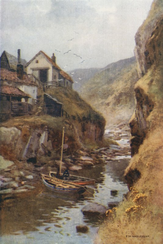 Scalby Beck (lito colorido) de Ernest William Haslehust