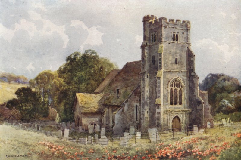 Igreja Shorne (cor litho) de Ernest William Haslehust