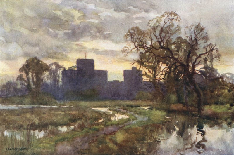 Cruz de St. Cross from the Meadows (cor litho) de Ernest William Haslehust