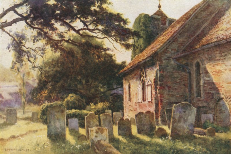 Igreja de São Martinho (lito colorido) de Ernest William Haslehust