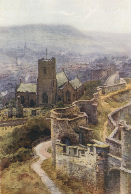 Igreja de Santa Maria das Muralhas do Castelo (cor litho) de Ernest William Haslehust