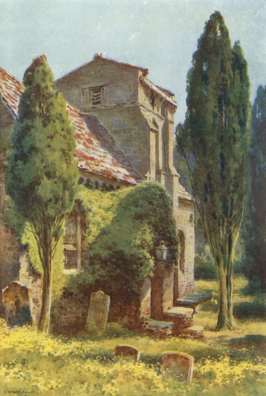 Studland Church (lito colorido) de Ernest William Haslehust