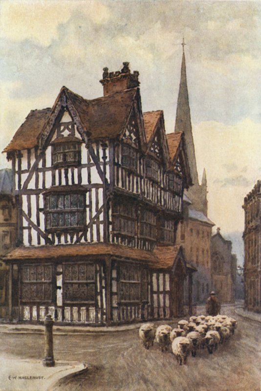 The Black-and-White House, High Town (cor litho) de Ernest William Haslehust