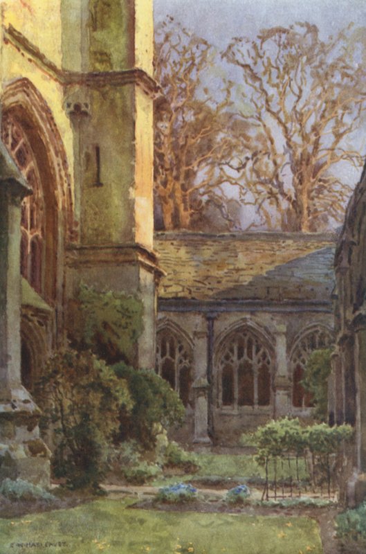 The Cloisters, Winchester College (lito a cores) de Ernest William Haslehust