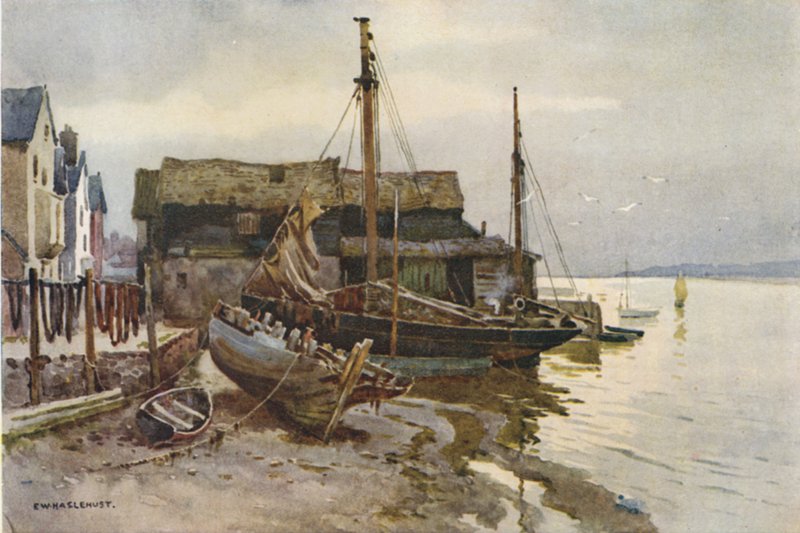 O Exe em Topsham (cor litho) de Ernest William Haslehust