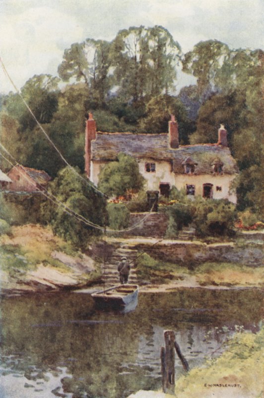 O Ferry, Overton-on-Dee (cor litho) de Ernest William Haslehust