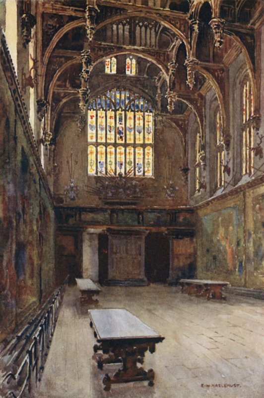 O Grande Salão (cor litho) de Ernest William Haslehust