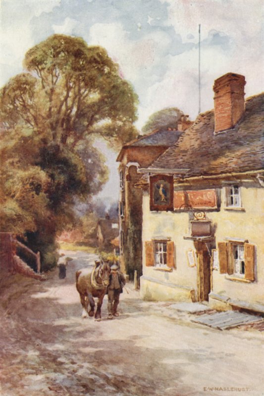 A garrafa de couro, Cobham (lito colorido) de Ernest William Haslehust