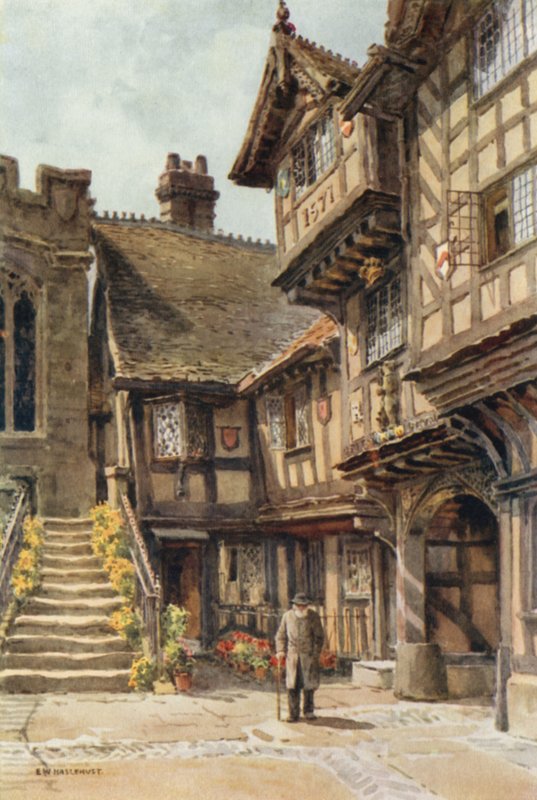 O Hospital Leycester (lito a cores) de Ernest William Haslehust