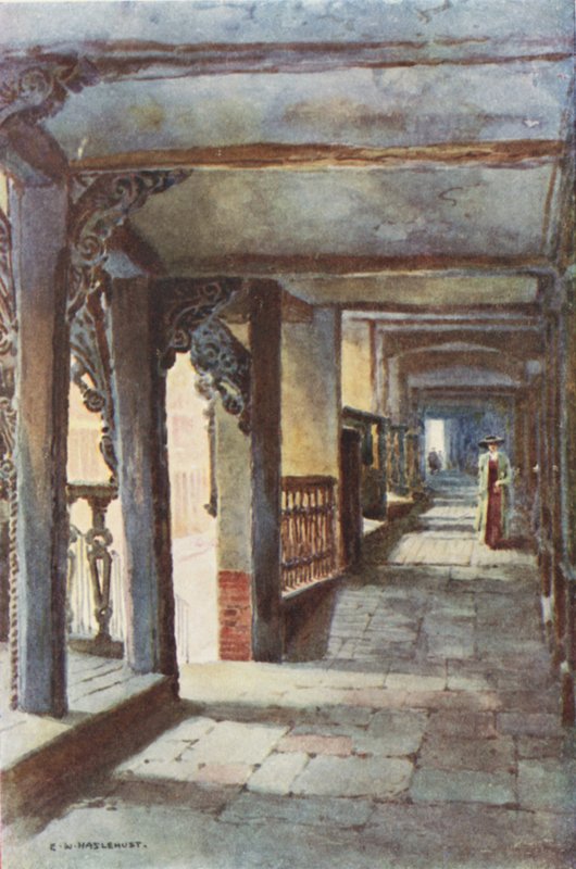 The Rows, Watergate Street (cor litho) de Ernest William Haslehust