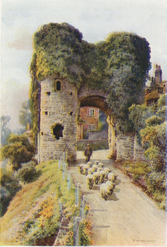 The Strand Gate, Winchelsea (lito colorido) de Ernest William Haslehust
