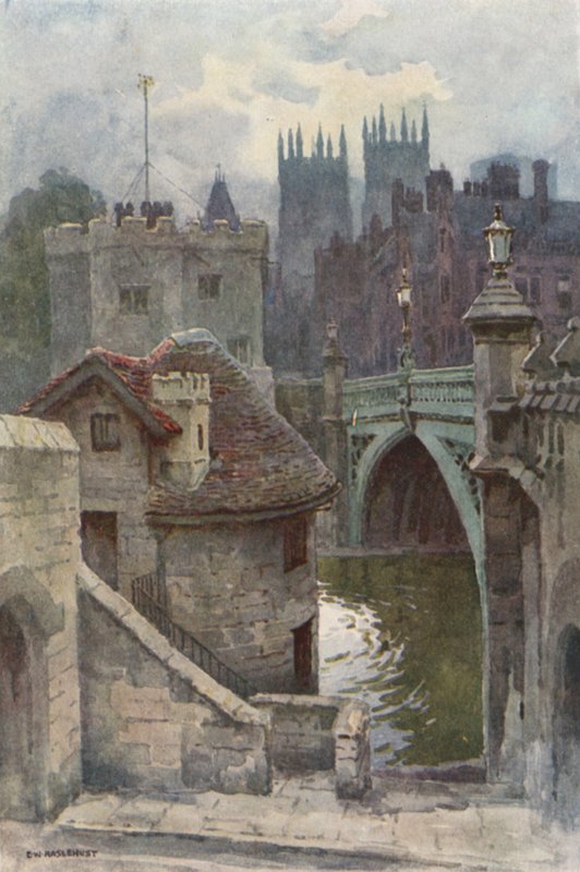 The Water-Gates, Lendal Bridge (cor litho) de Ernest William Haslehust
