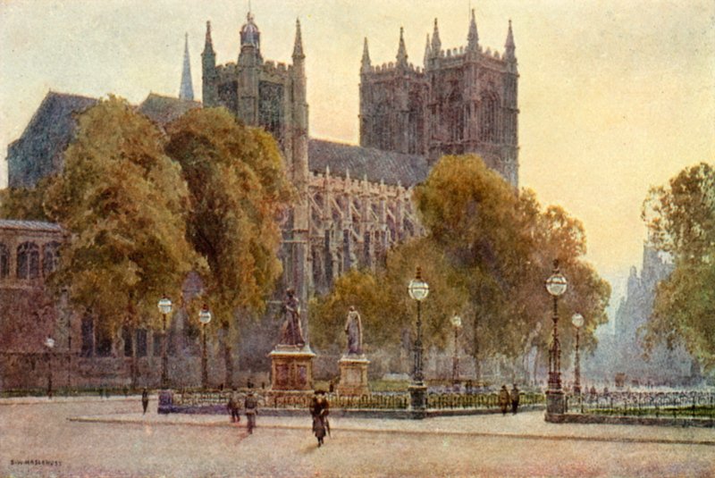 Abadia de Westminster (lito colorido) de Ernest William Haslehust